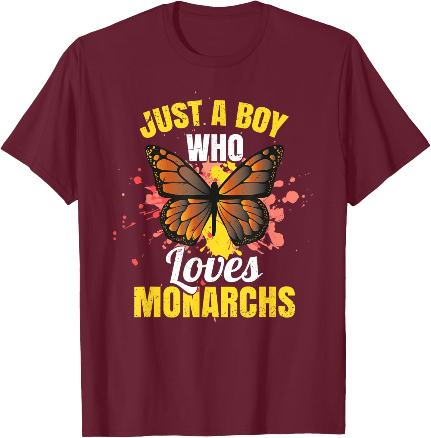 Monarch Butterfly Kids T-Shirt - T-Shirt | Maroon