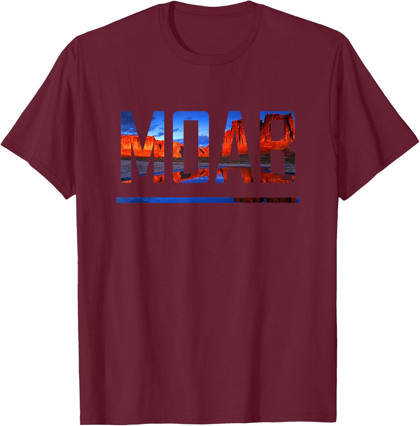 Moab, Utah Scenic Desert Adventure T-Shirt - T-Shirt | Maroon