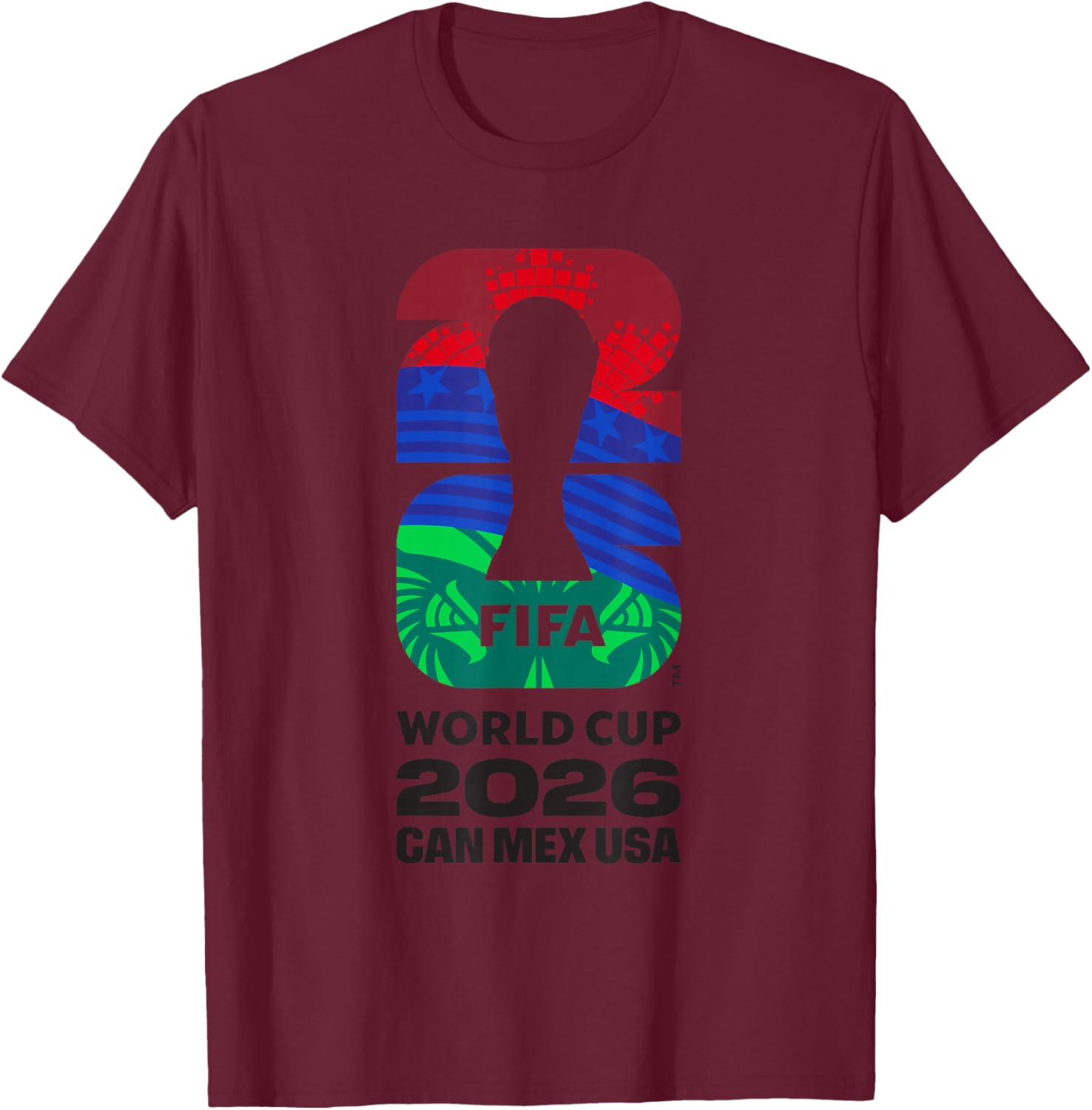 FIFA World CUP26 FIFA Host Country Logo Flags T-Shirt - T-Shirt | Maroon