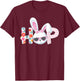 Easter Shirt for Girls Women Hop Easter Bunny Flowers Gift T-Shirt - T-Shirt | Maroon