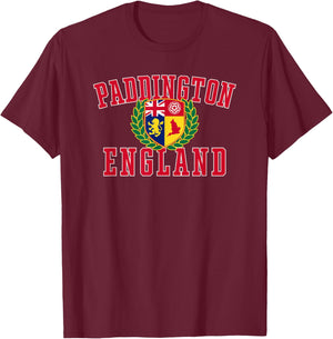 Paddington England Crest T-Shirt - T-Shirt | Maroon