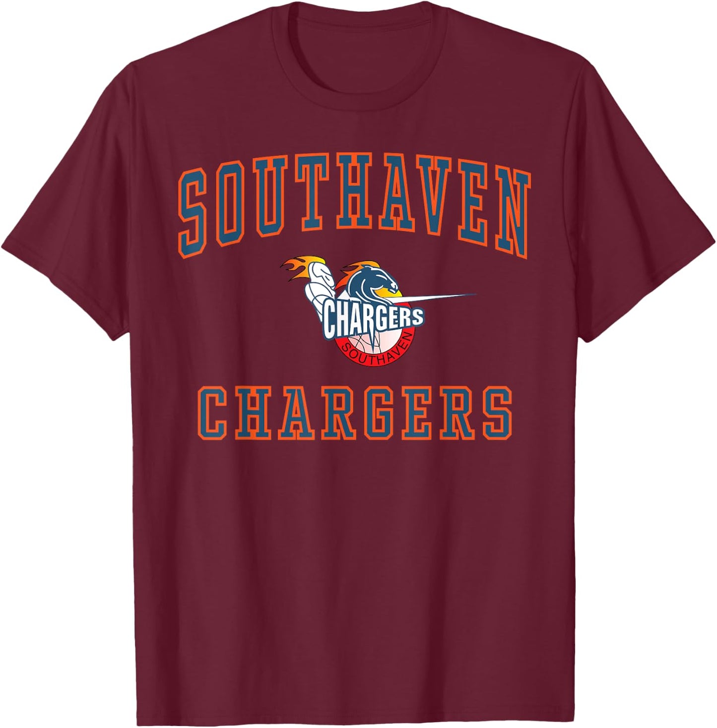Southaven High School Chargers C1 T-Shirt - T-Shirt | Maroon