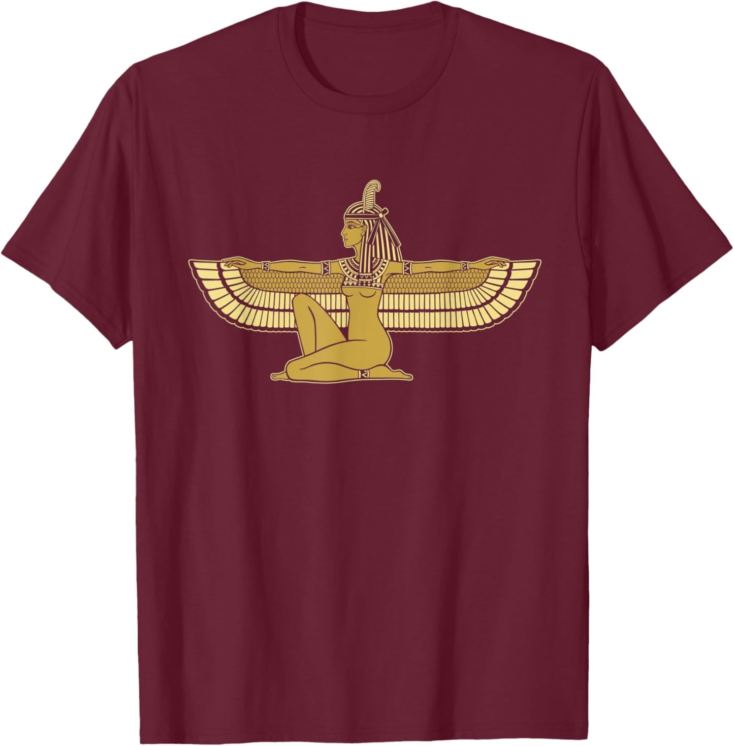 Maat Egyptian God I Egyptian Gods Archeology T-Shirt - T-Shirt | Maroon