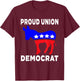Democrat Party Donkey Proud Union Member With USA Flag Women Men T-Shirt - T-Shirt | Maroon