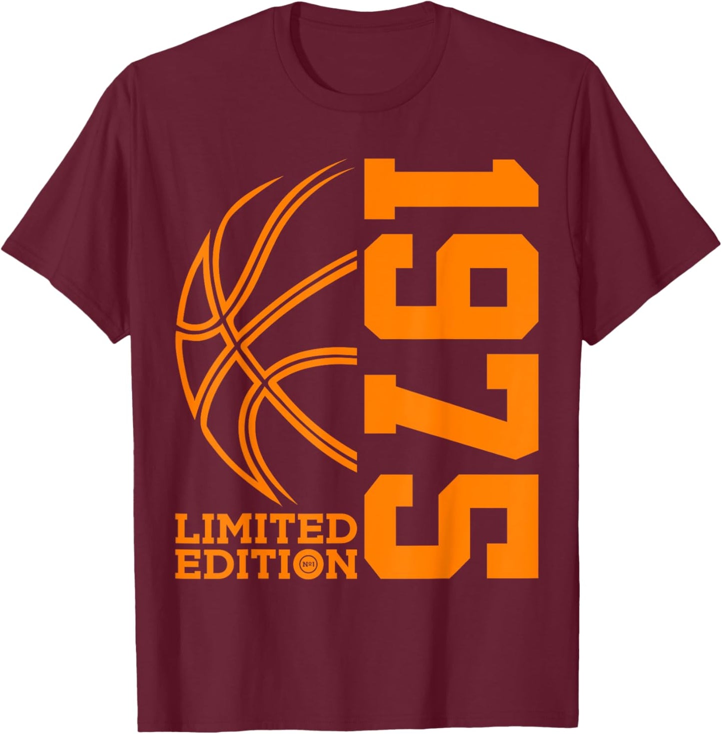 50th BIRTHDAY BASKETBALL LIMITED EDITION 1975 T-Shirt - T-Shirt | Maroon