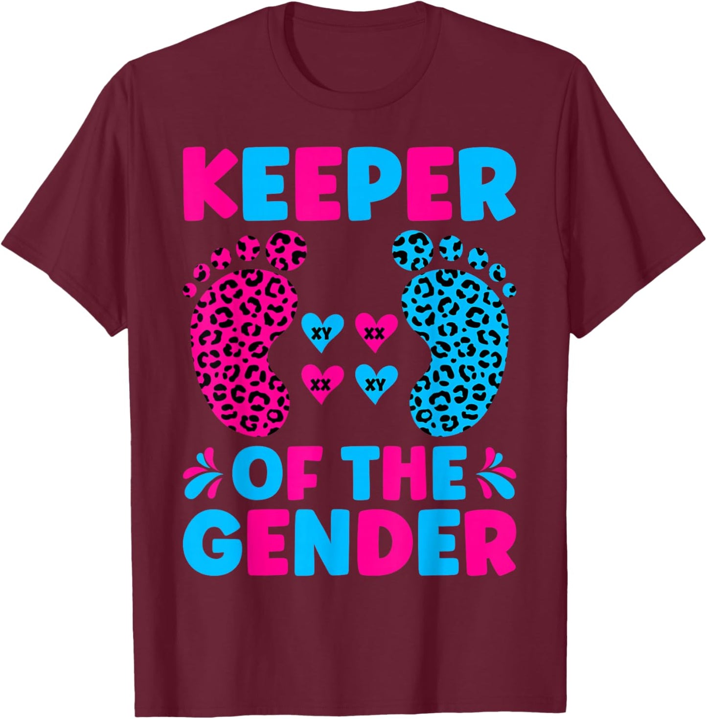 Keeper Of The Gender - Reveal Baby Announcement T-Shirt - T-Shirt | Maroon