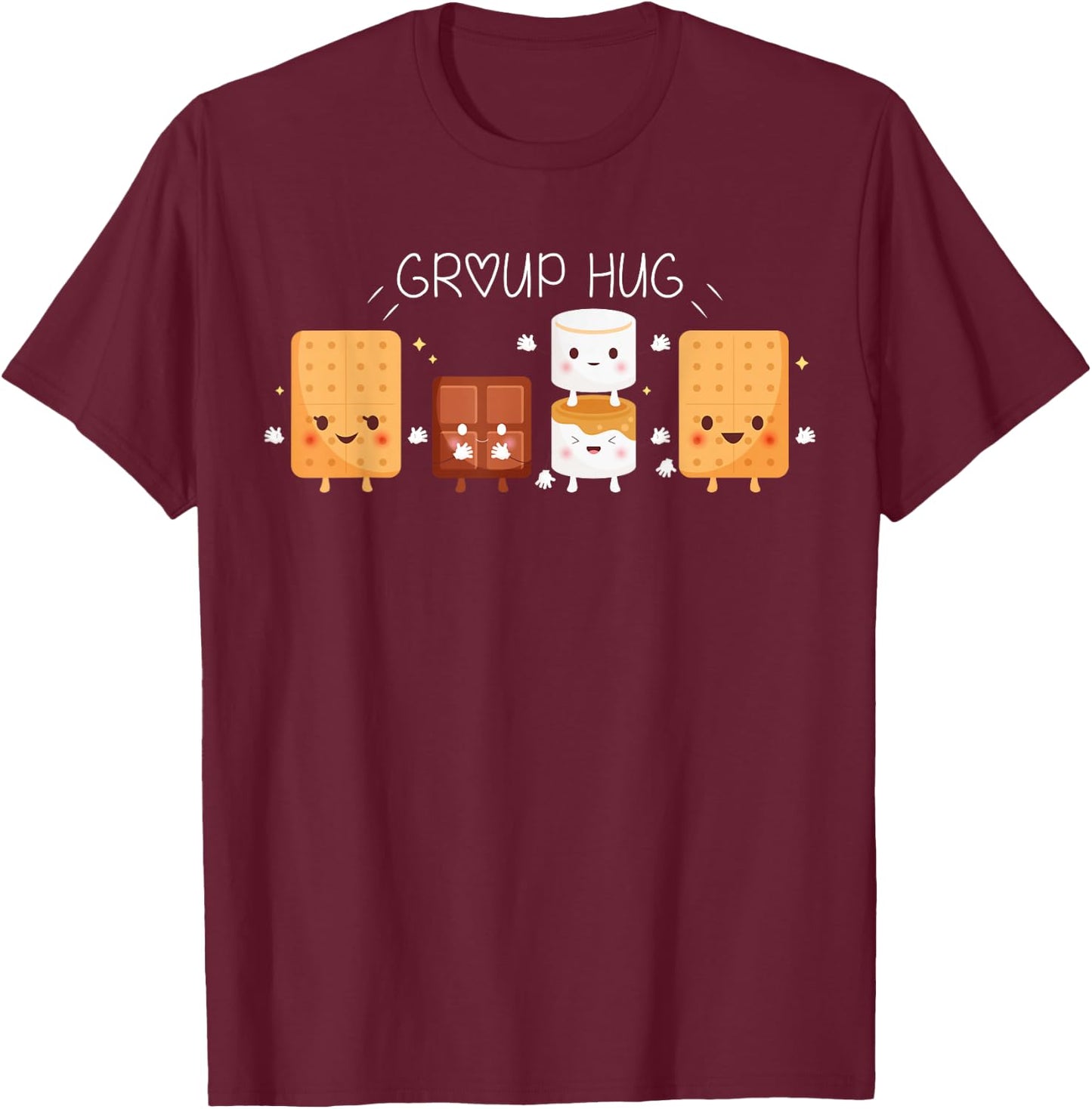 Smores Group Hug Shirt Camping Campfire Marshmallow Smores T-Shirt - T-Shirt | Maroon