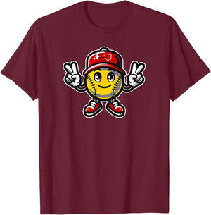 Hit Streak Softball Guy T-Shirt - T-Shirt | Maroon