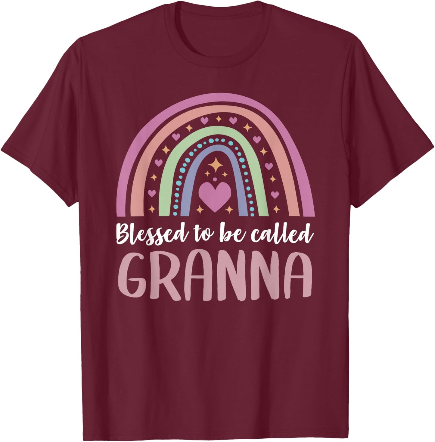 Granna Shirt for Grandma Mothers Day Blessed Granna T-Shirt - T-Shirt | Maroon