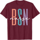 Cute BSN Graduate Registered Nurse Graduation BSN RN Rainbow T-Shirt - T-Shirt | Maroon