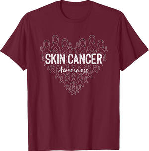 Skin Cancer Awareness T-Shirt - T-Shirt | Maroon
