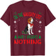 Cute Treeing Walker Coonhound Dog Christmas On The Naughty Men Women T-Shirt - T-Shirt | Maroon