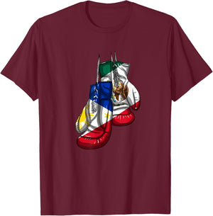 Philippines Mexico Filipino Mexipino Flag Day Mexican Boxing T-Shirt - T-Shirt | Maroon