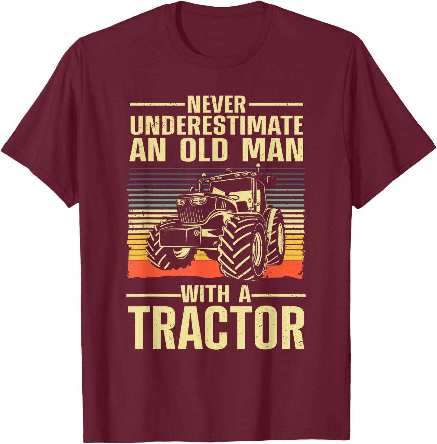 Cool Tractor Dad Grandpa Farmer Driver Farming Truck T-Shirt - T-Shirt | Maroon