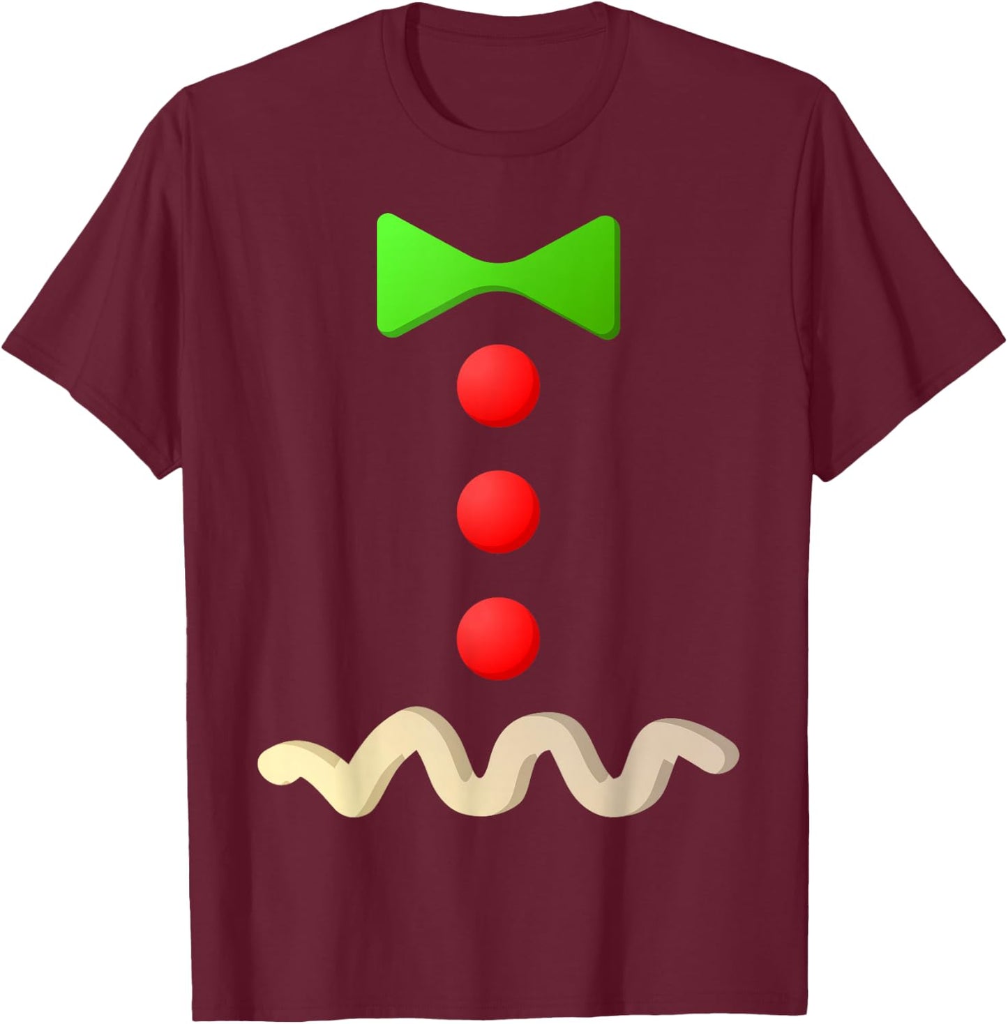 Gingerbread Man Costume Shirt Adult Kids Men Women Cookie T-Shirt - T-Shirt | Maroon