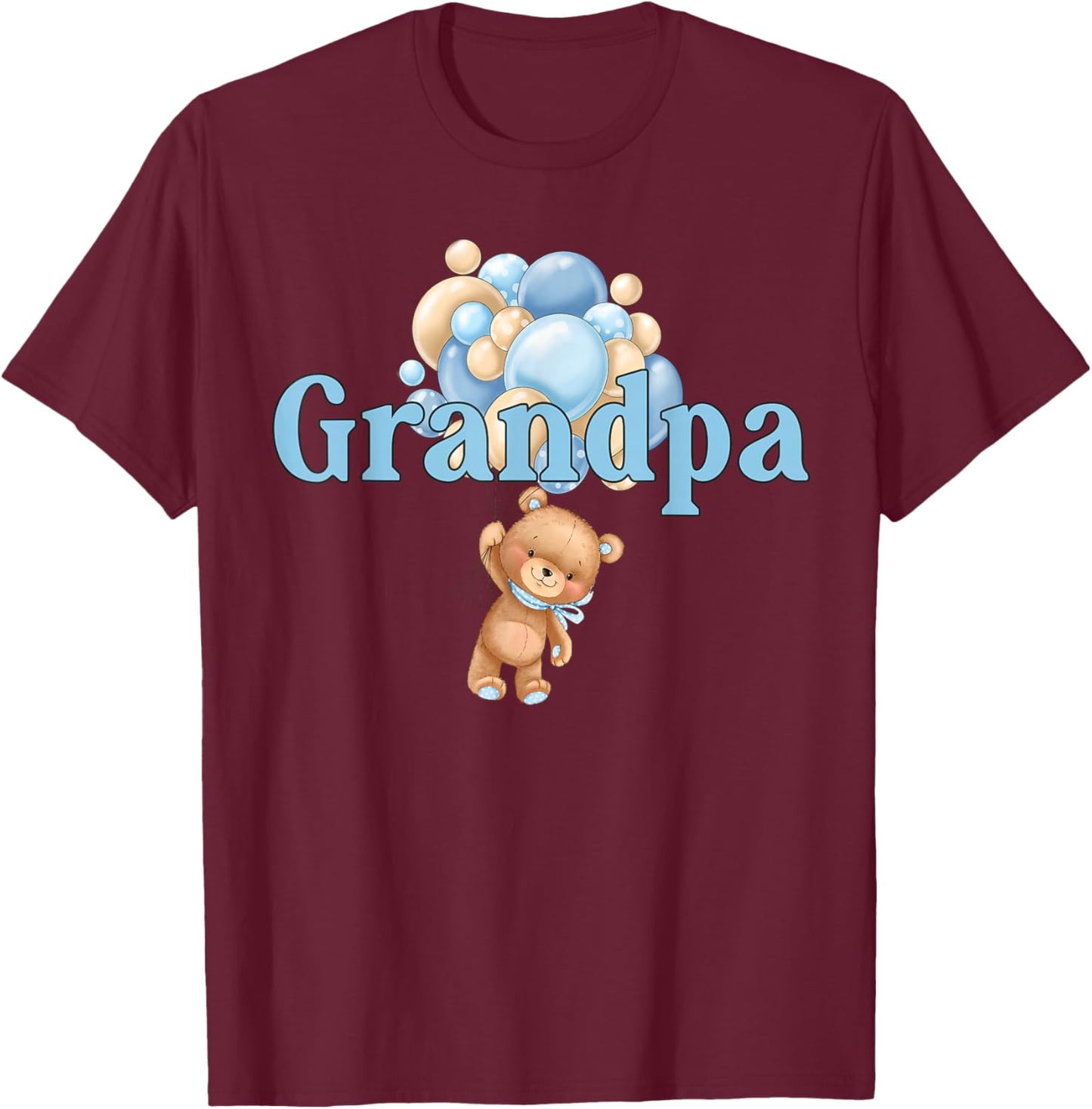 Grandpa Teddy Bear 1st Birthday Boy Family Matching T-Shirt - T-Shirt | Maroon