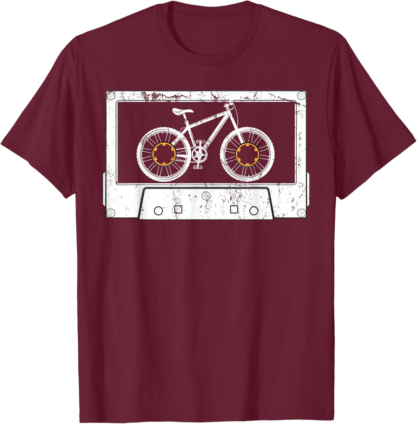 Cycling Sport Cyclist Gift Retro Cassette Biking Bicycle T-Shirt - T-Shirt | Maroon