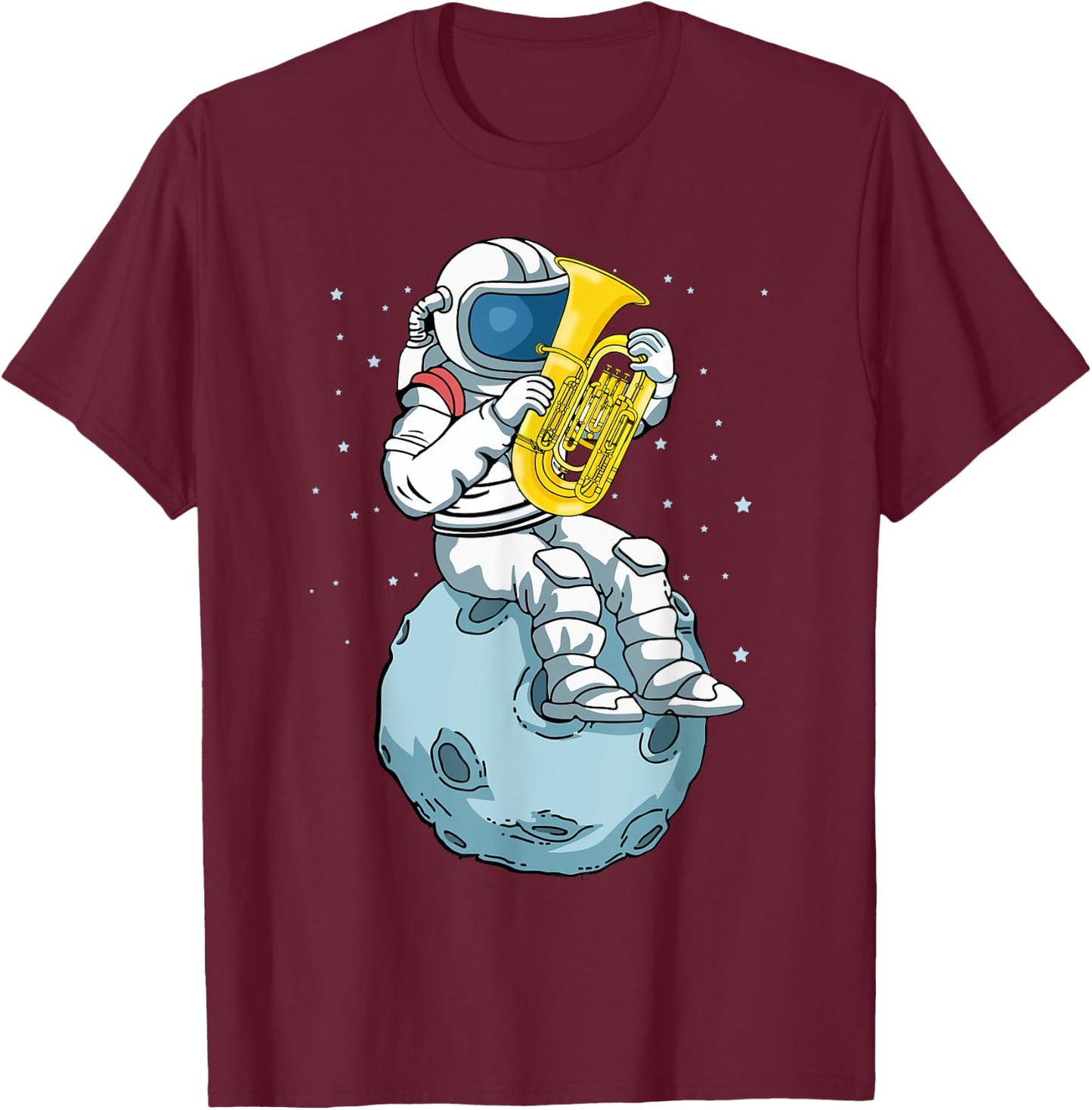 Astronaut Tuba Player Music Lover Kids Big Band Tuba T-Shirt - T-Shirt | Maroon