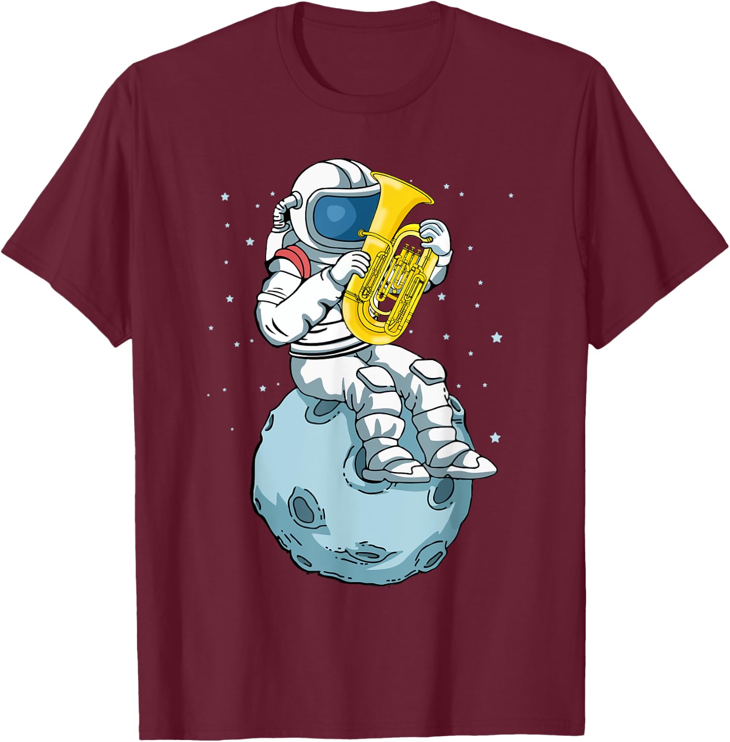Astronaut Tuba Player Music Lover Kids Big Band Tuba T-Shirt - T-Shirt | Maroon