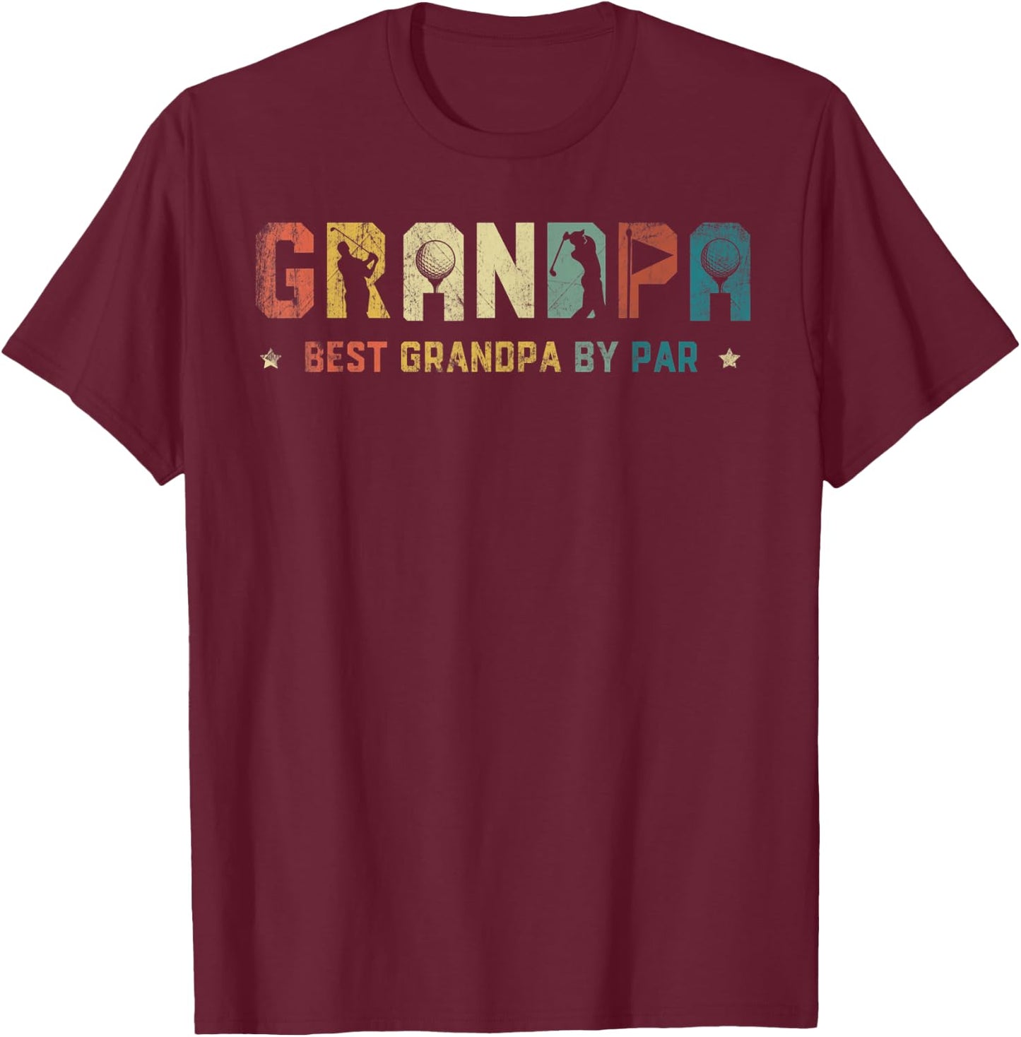 Father's Day Grandpa Golf Shirt Golfer T-Shirt - T-Shirt | Maroon