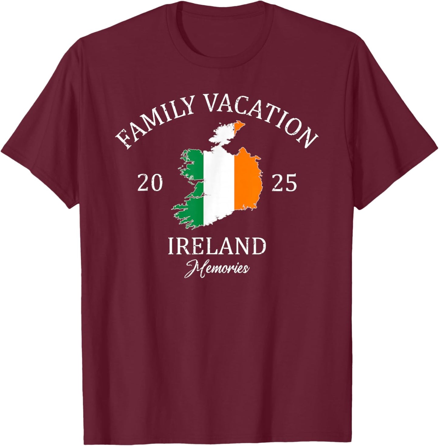 Family Vacation Ireland 2025 | Family Travel Squad T-Shirt - T-Shirt | Maroon