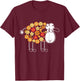 Funny Flower Sheep Design for Farming Lovers T-Shirt - T-Shirt | Maroon