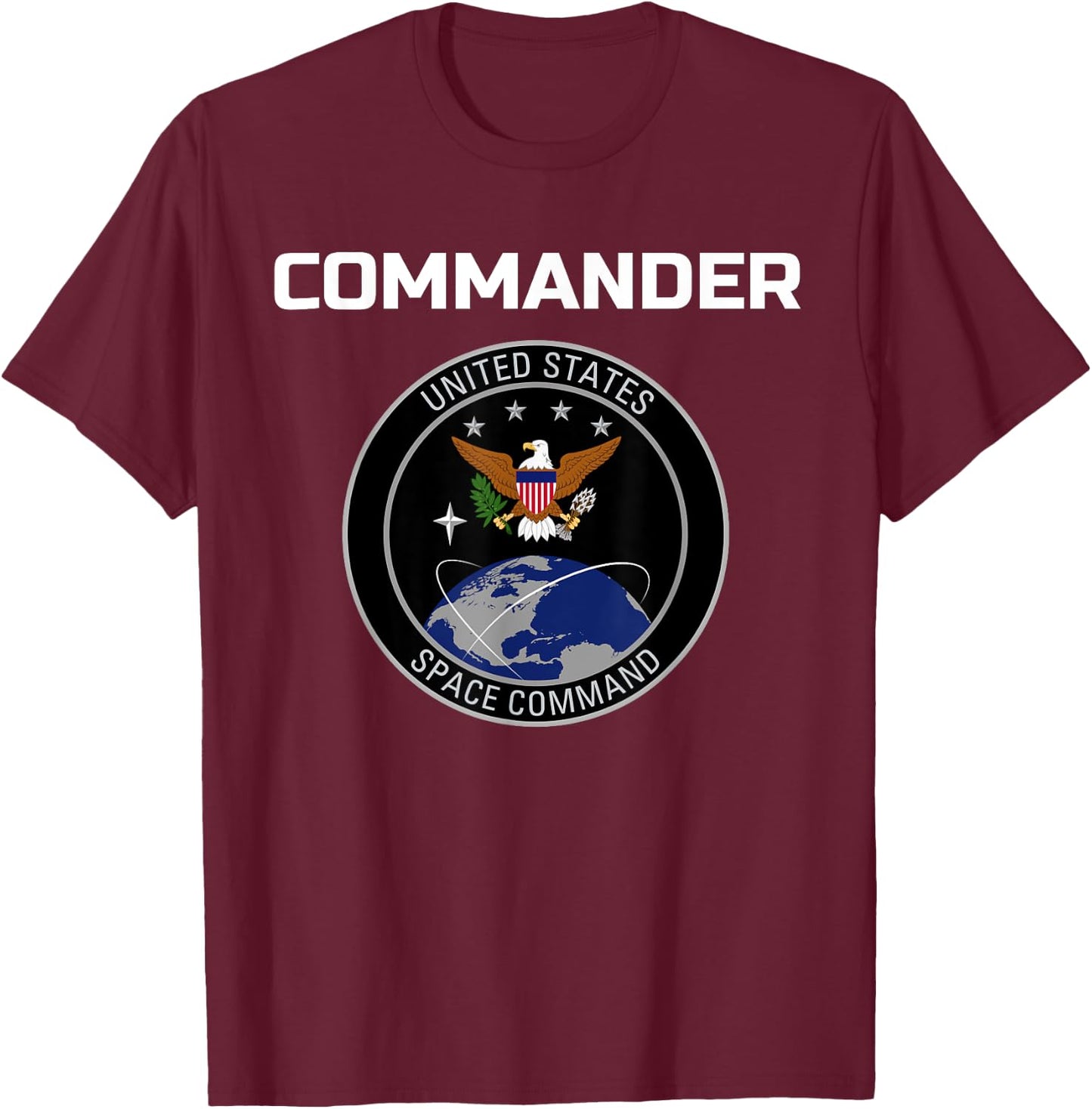 Commander United States Space Command T-Shirt - T-Shirt | Maroon