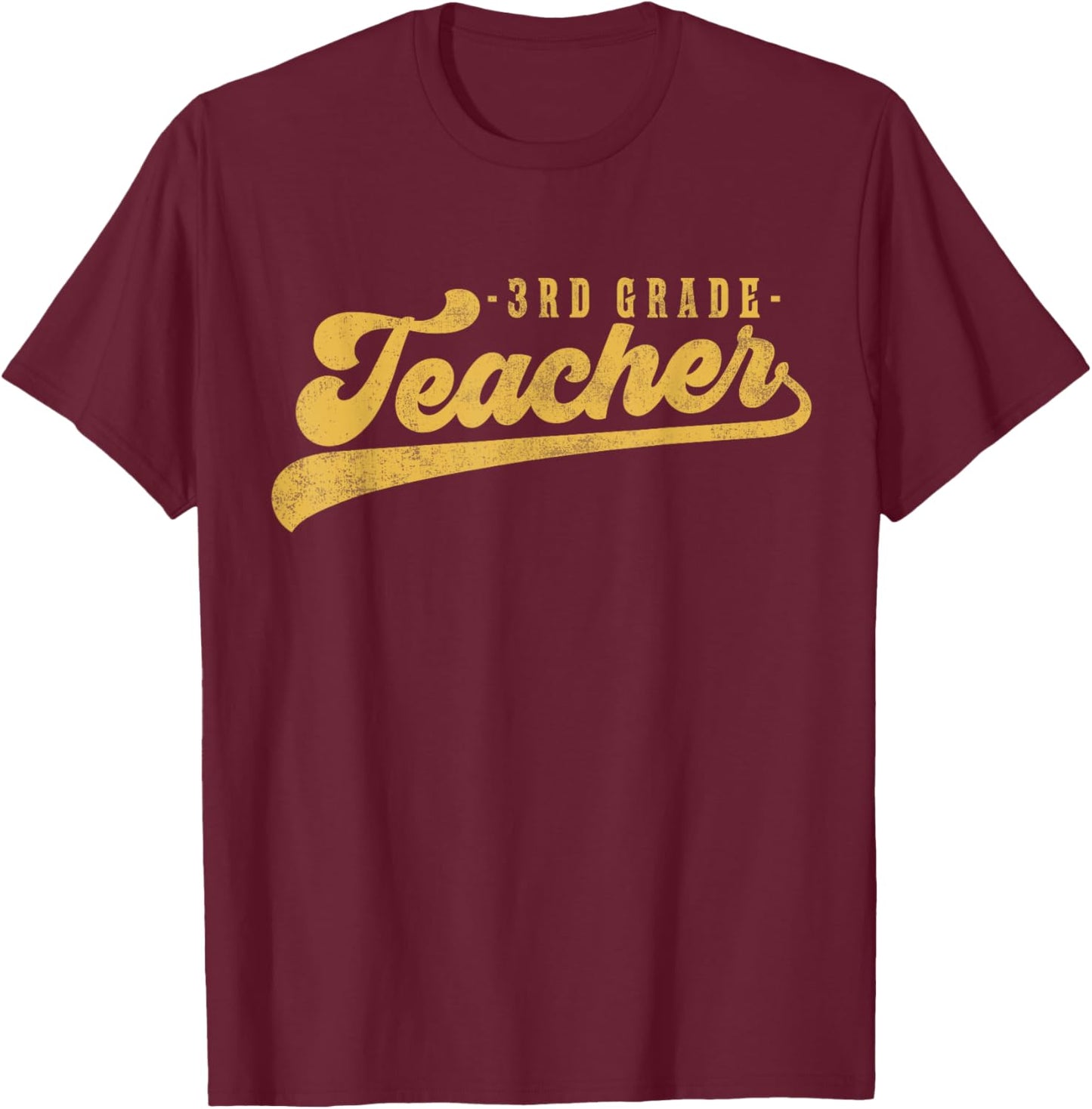 3rd Grade Teacher Cute Vintage Graphic Third Grade Teacher Women T-Shirt - T-Shirt | Maroon