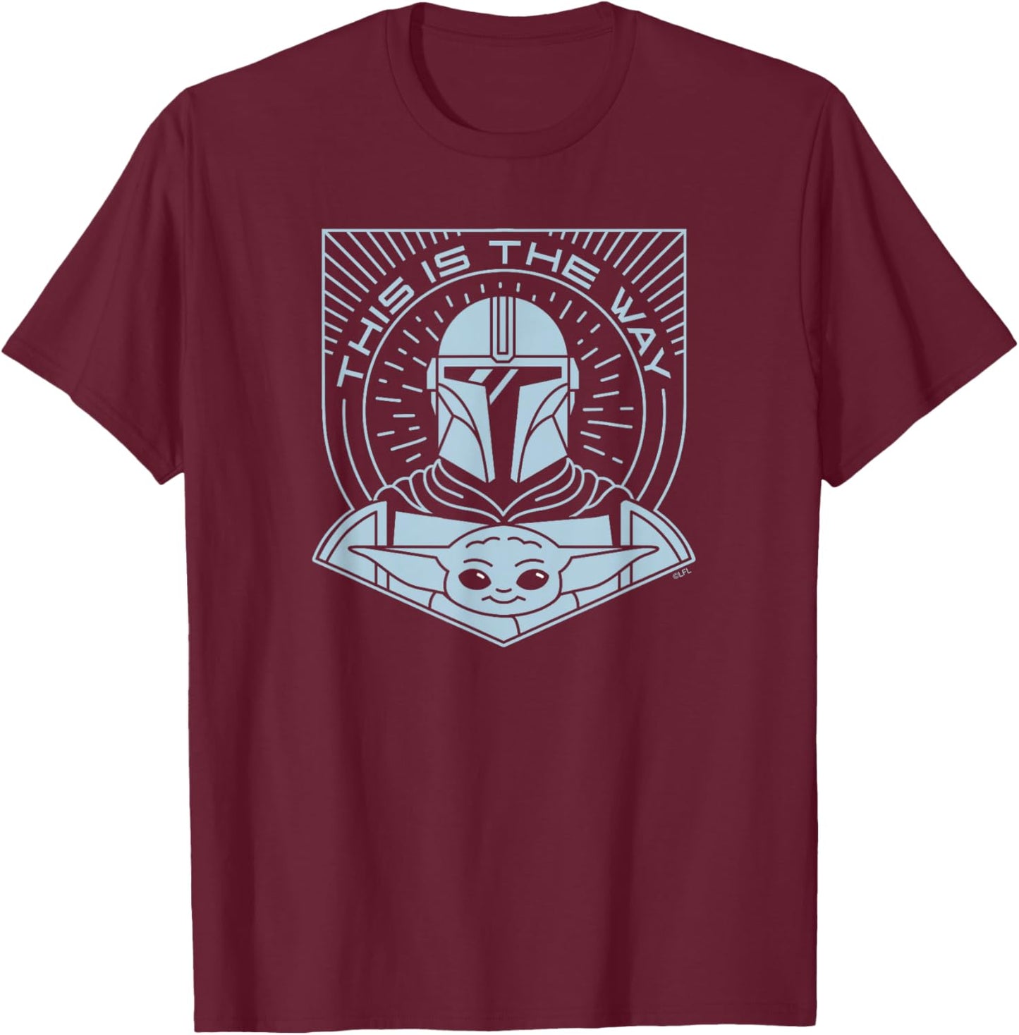 Star Wars The Mandalorian Season 3 Grogu The Way Hyperspace T-Shirt - T-Shirt | Maroon
