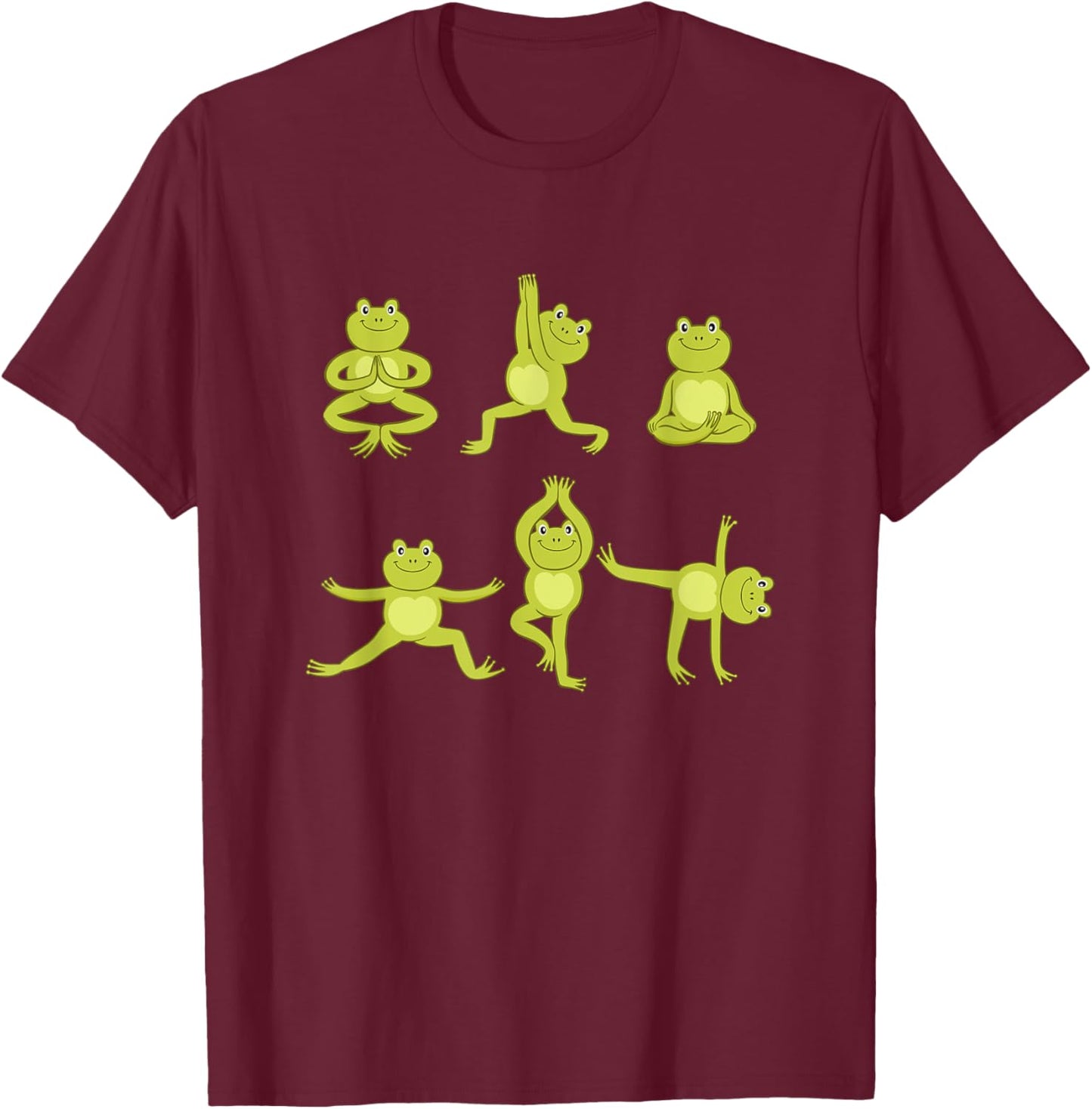 Yoga frog meditation frog makes yoga exercises T-Shirt - T-Shirt | Maroon