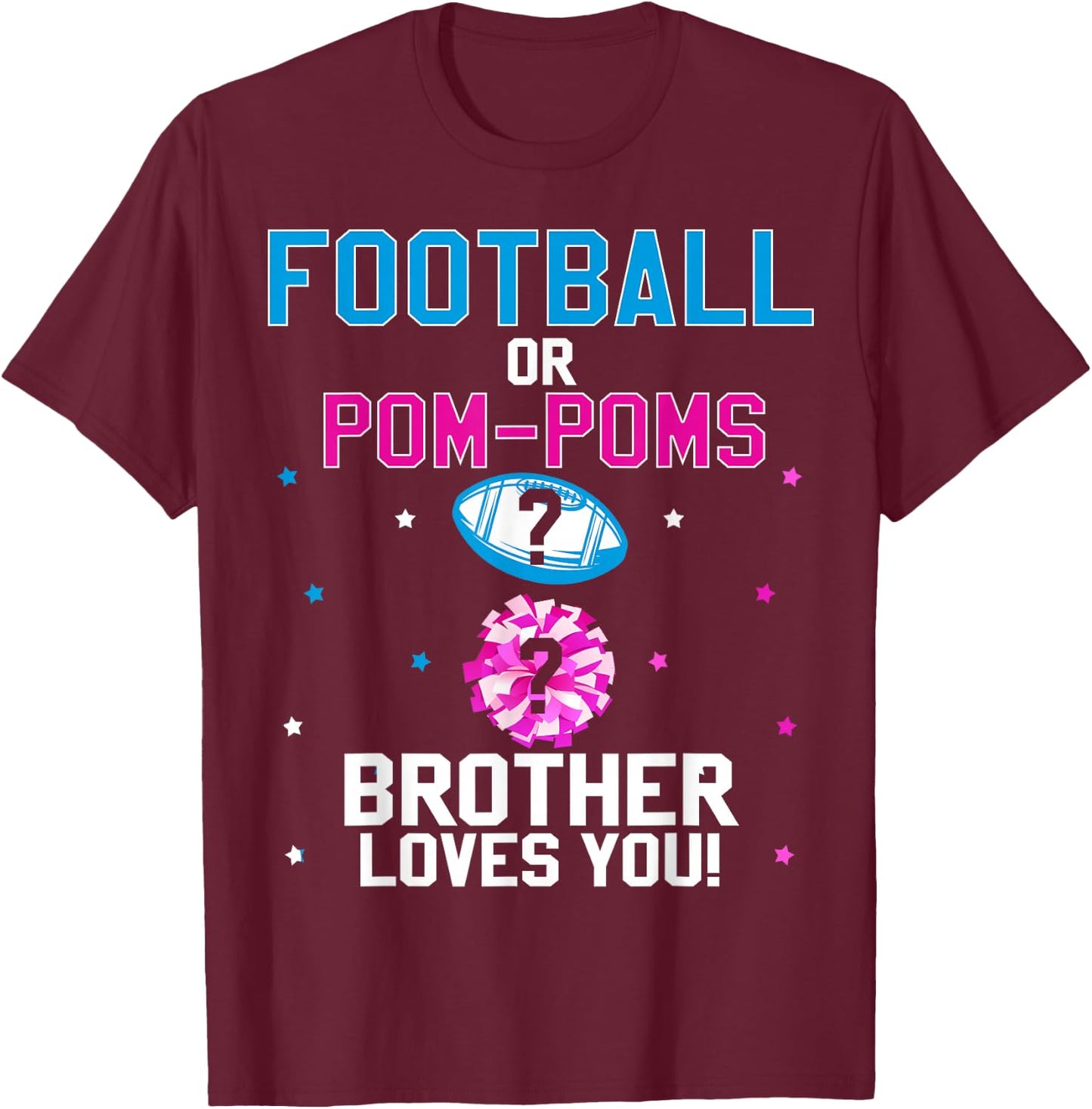 Football or Pom Poms Cheerleader Brother Loves You Baby T-Shirt - T-Shirt | Maroon