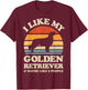I Like My Golden Retriever And Maybe Like 3 People Dog Retro Men Women Kids T-Shirt - T-Shirt | Maroon