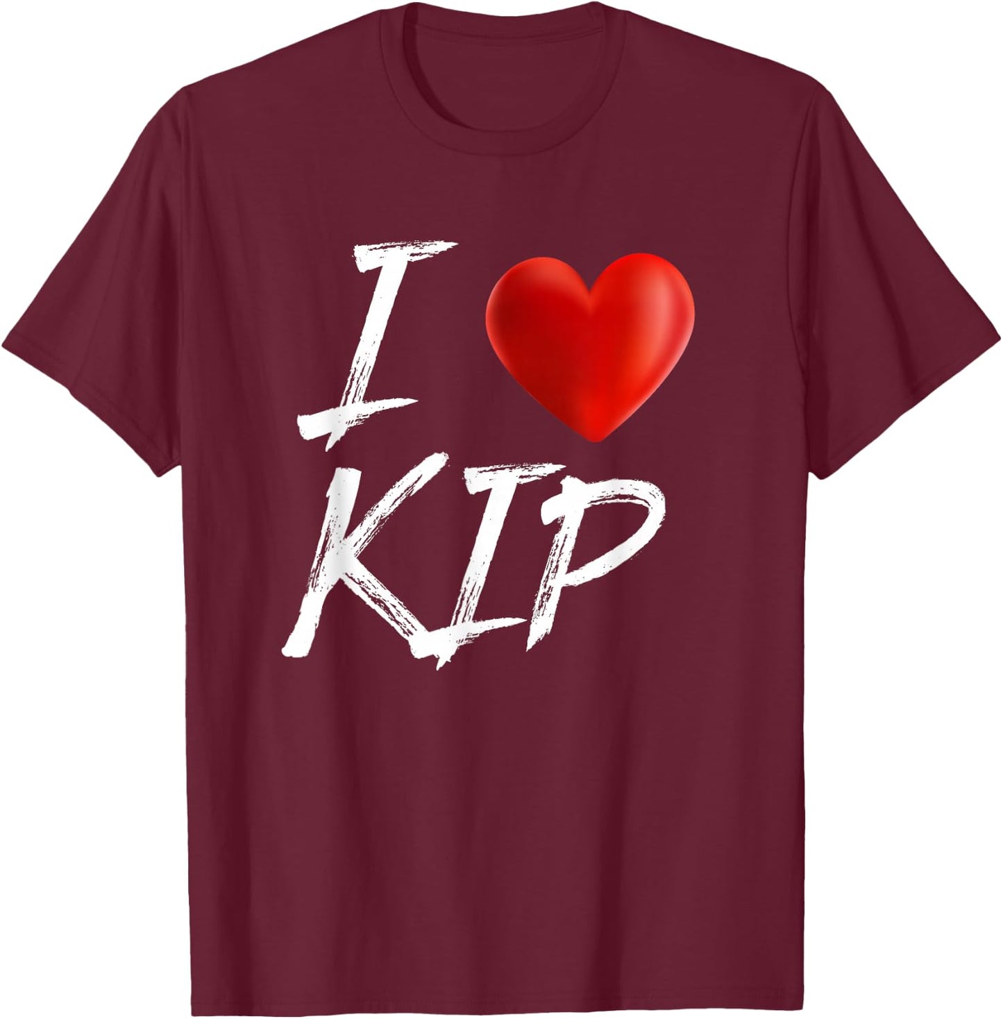 I Love Heart KIP Family Name T Shirt T-Shirt - T-Shirt | Maroon