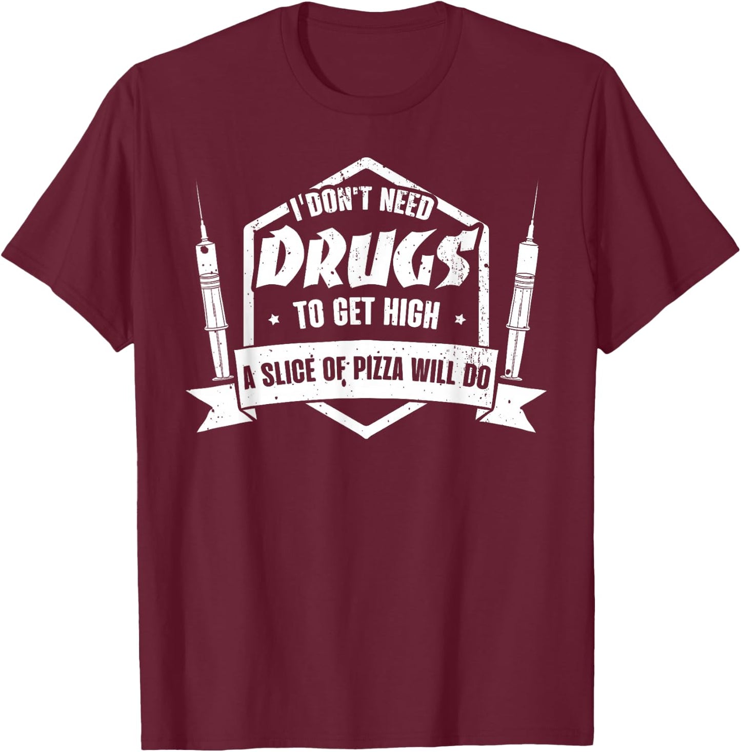 Diabetic Shirt Type 2 Diabetes Disease Pizza Lover Gift T-Shirt - T-Shirt | Maroon