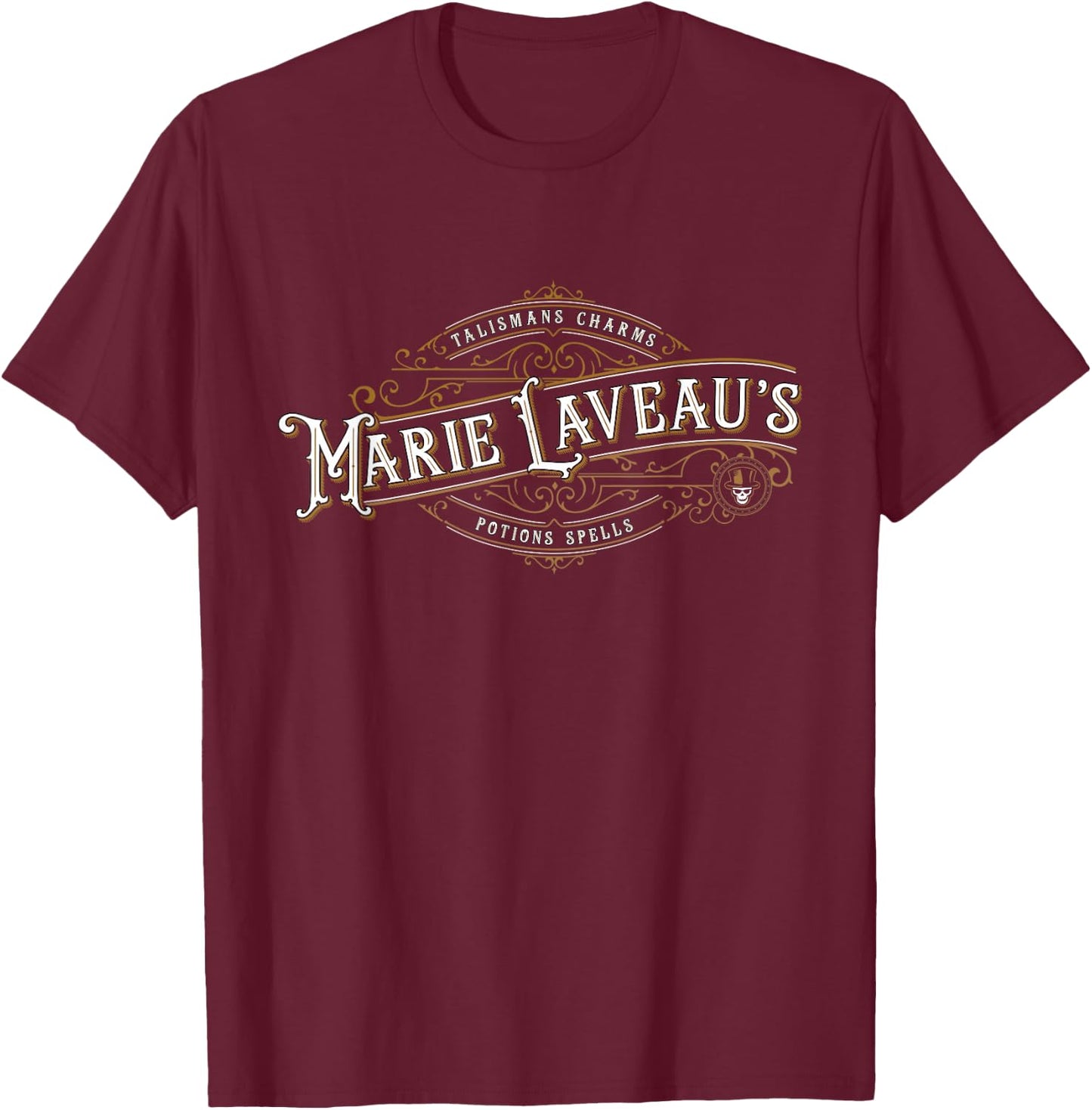 Voodoo Queen Marie Laveau's Apothecary Vintage Sign T-Shirt - T-Shirt | Maroon