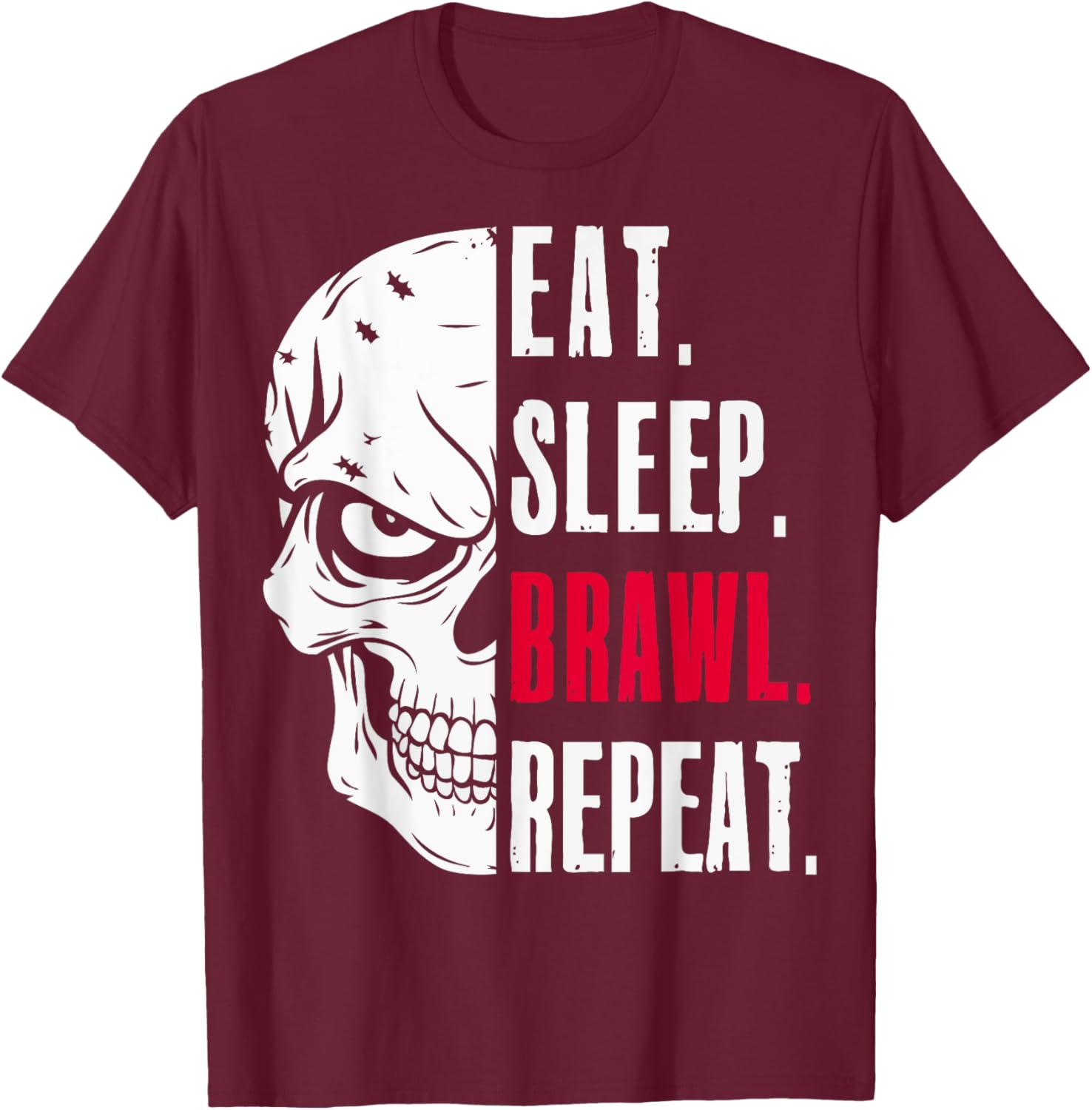 Eat Sleep Brawl Repeat Funny Video Gamer Gaming T-Shirt - T-Shirt | Maroon