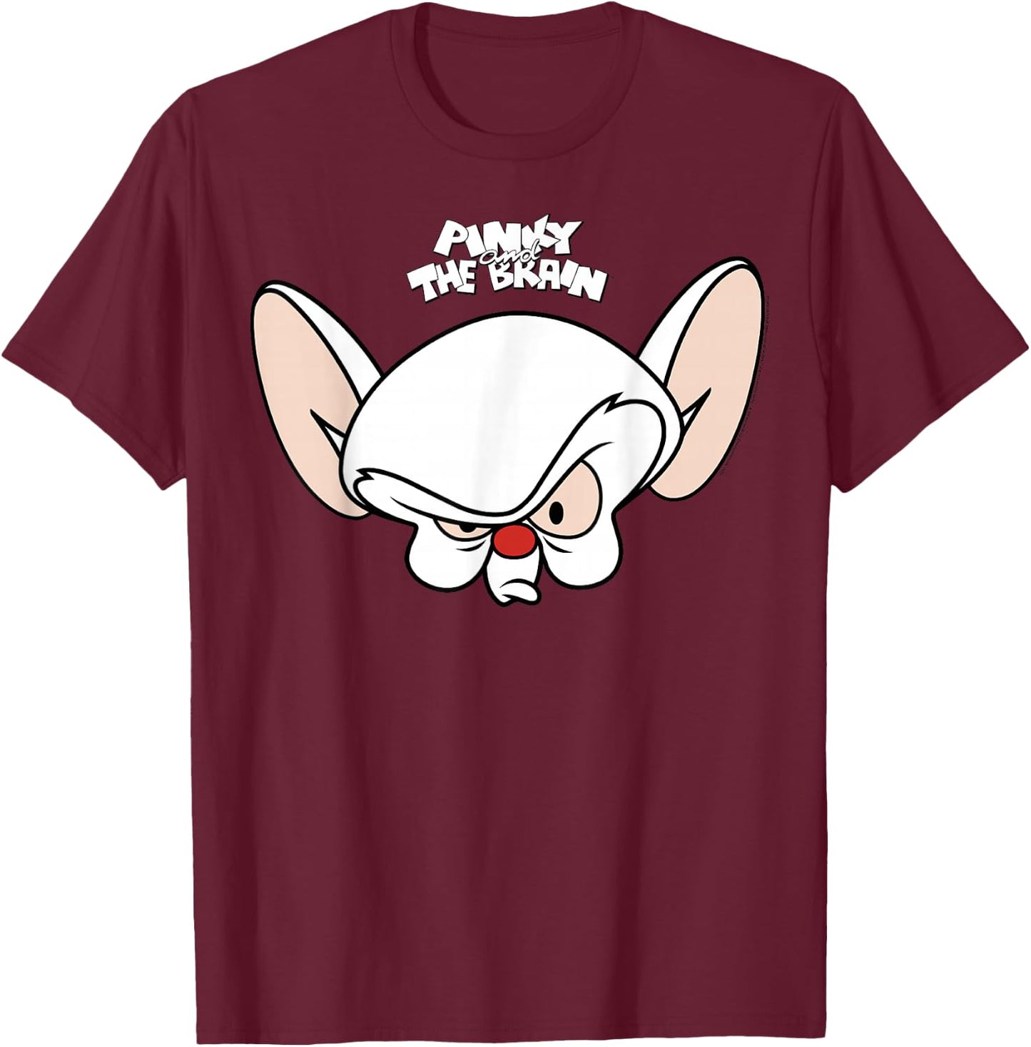 Pinky and The Brain Big Face T-Shirt - T-Shirt | Maroon