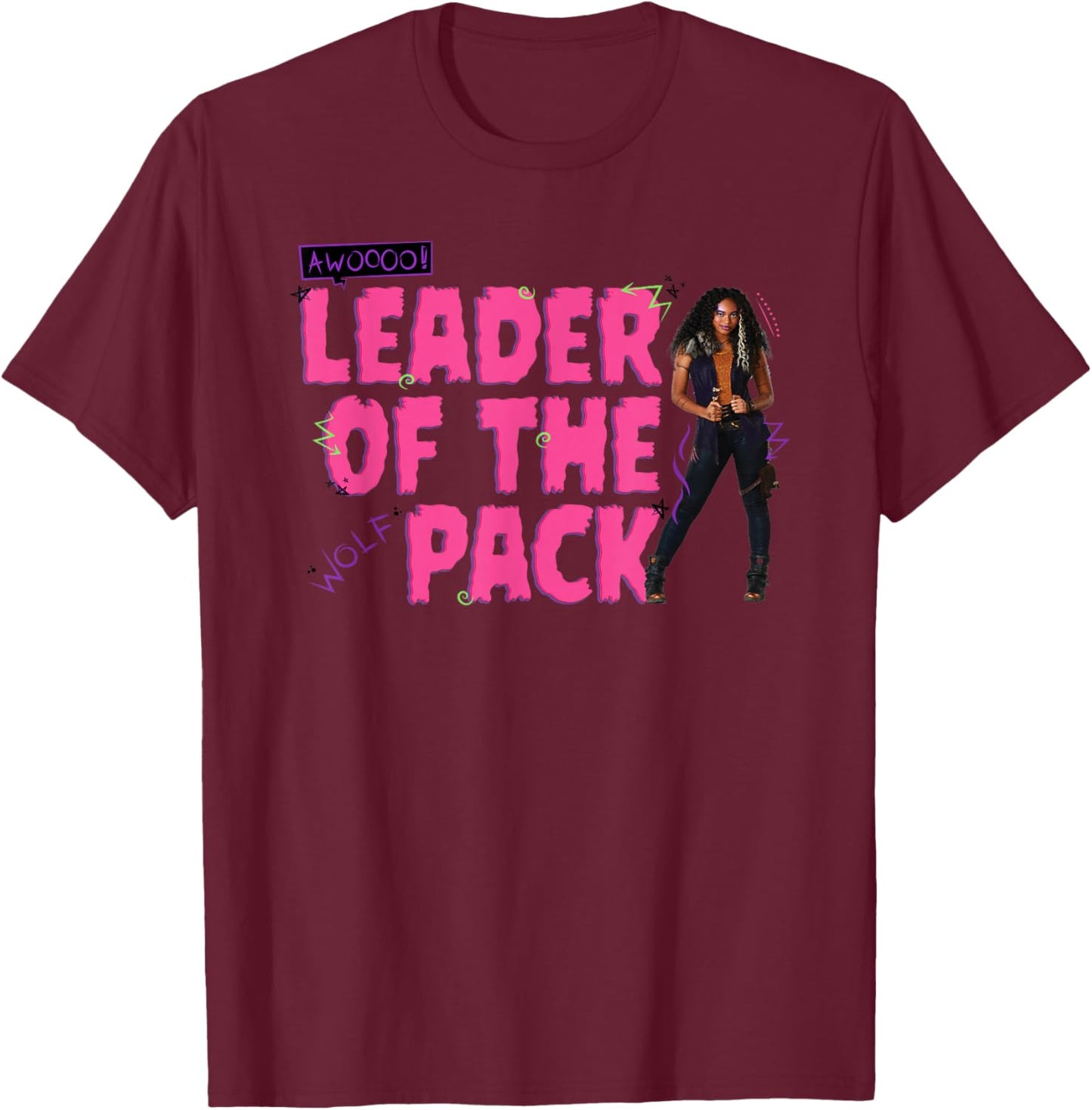 Zombies 2 - Willa Leader of The Werewolf Pack T-Shirt - T-Shirt | Maroon