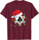 Christmas Poker Chip in Santa Hat wrapped in Holiday Lights T-Shirt - T-Shirt | Maroon
