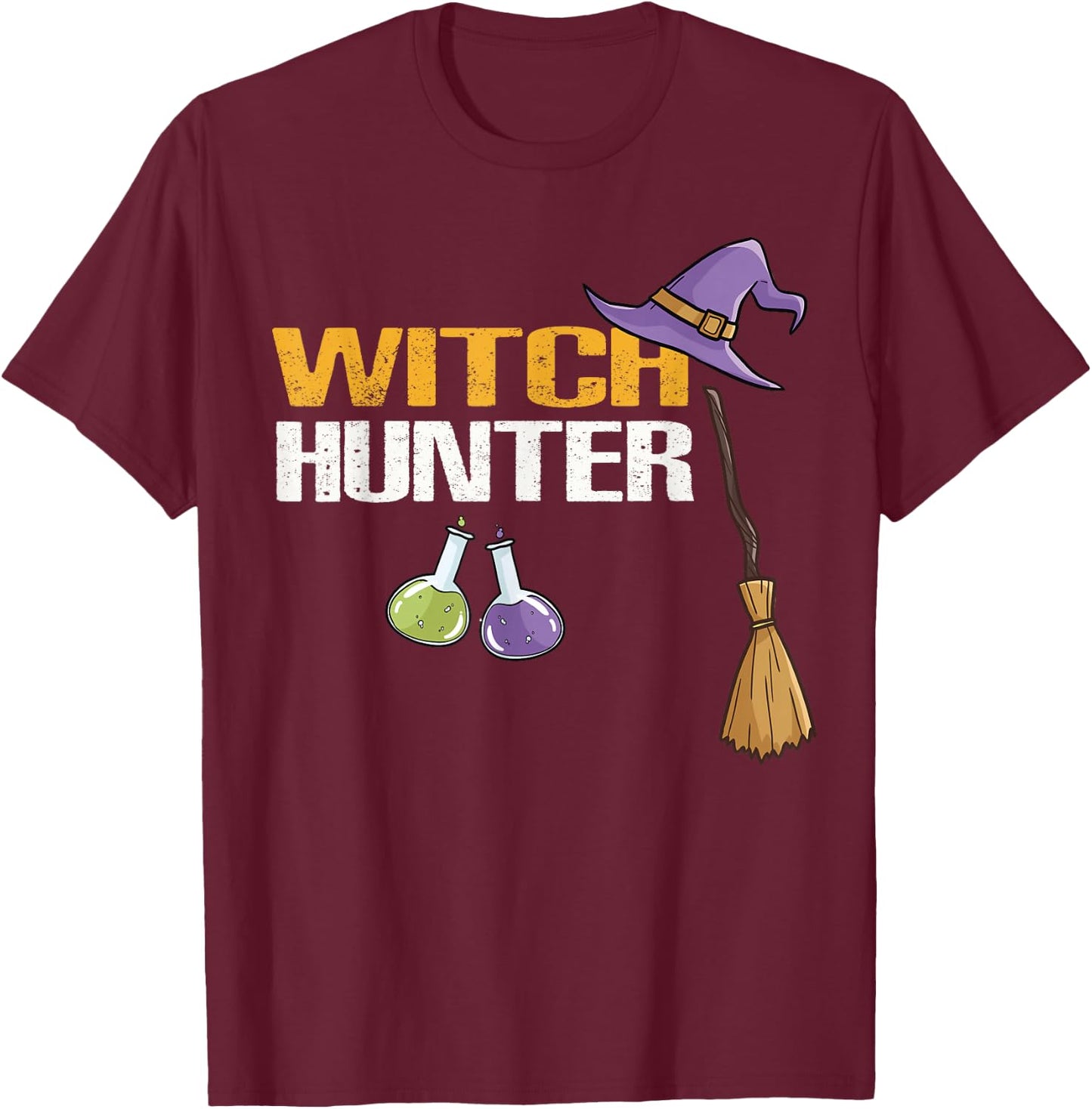 Witch Hunter Cute Halloween Costume Gift T-Shirt - T-Shirt | Maroon