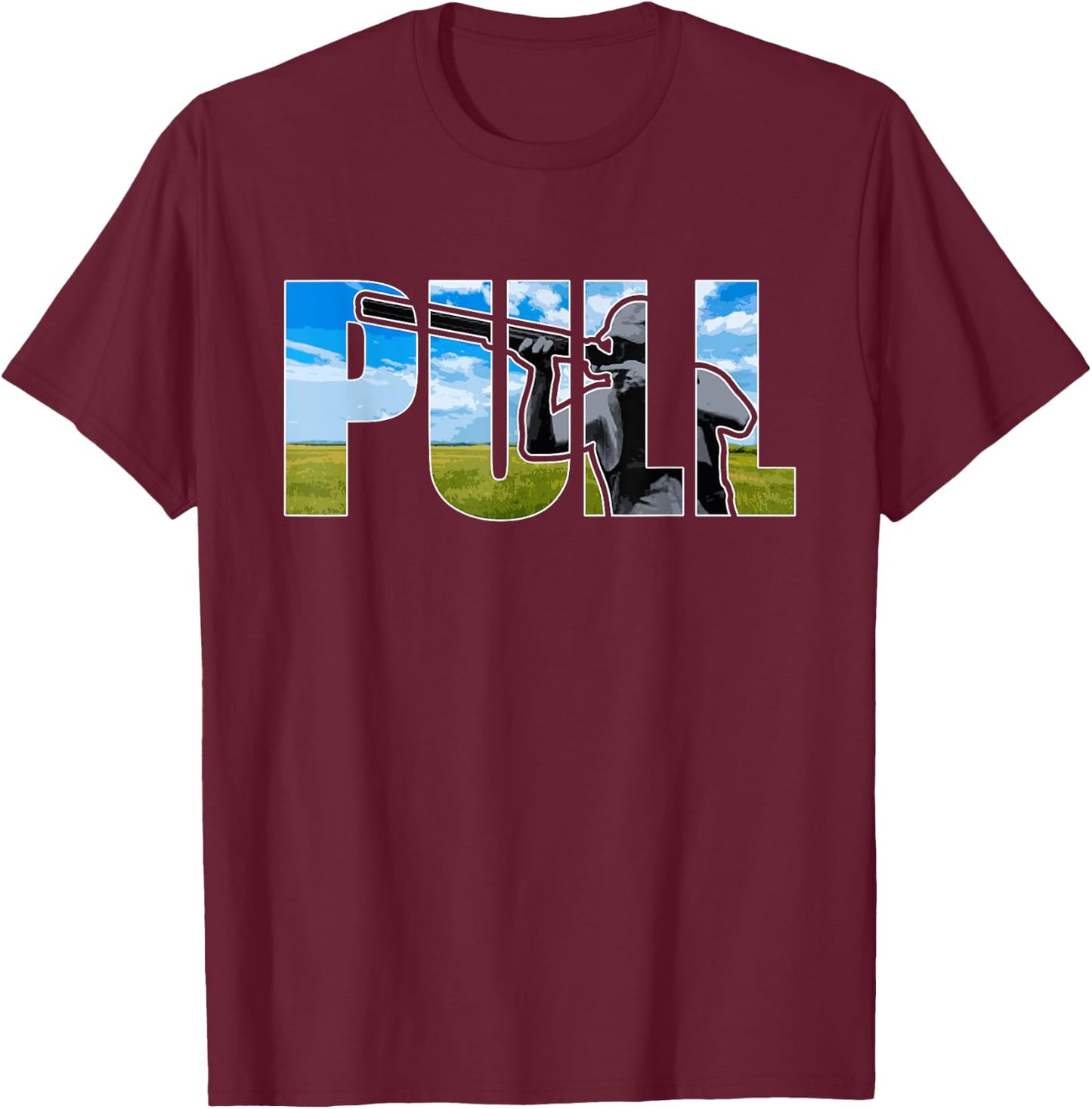 Funny Skeet Shooting Trap Sporting Clay Shooter Shotgun Gift T-Shirt - T-Shirt | Maroon