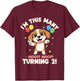 I’m This Many Woof Woof! Turning 2 Cute Puppy 2nd Birthday T-Shirt - T-Shirt | Maroon