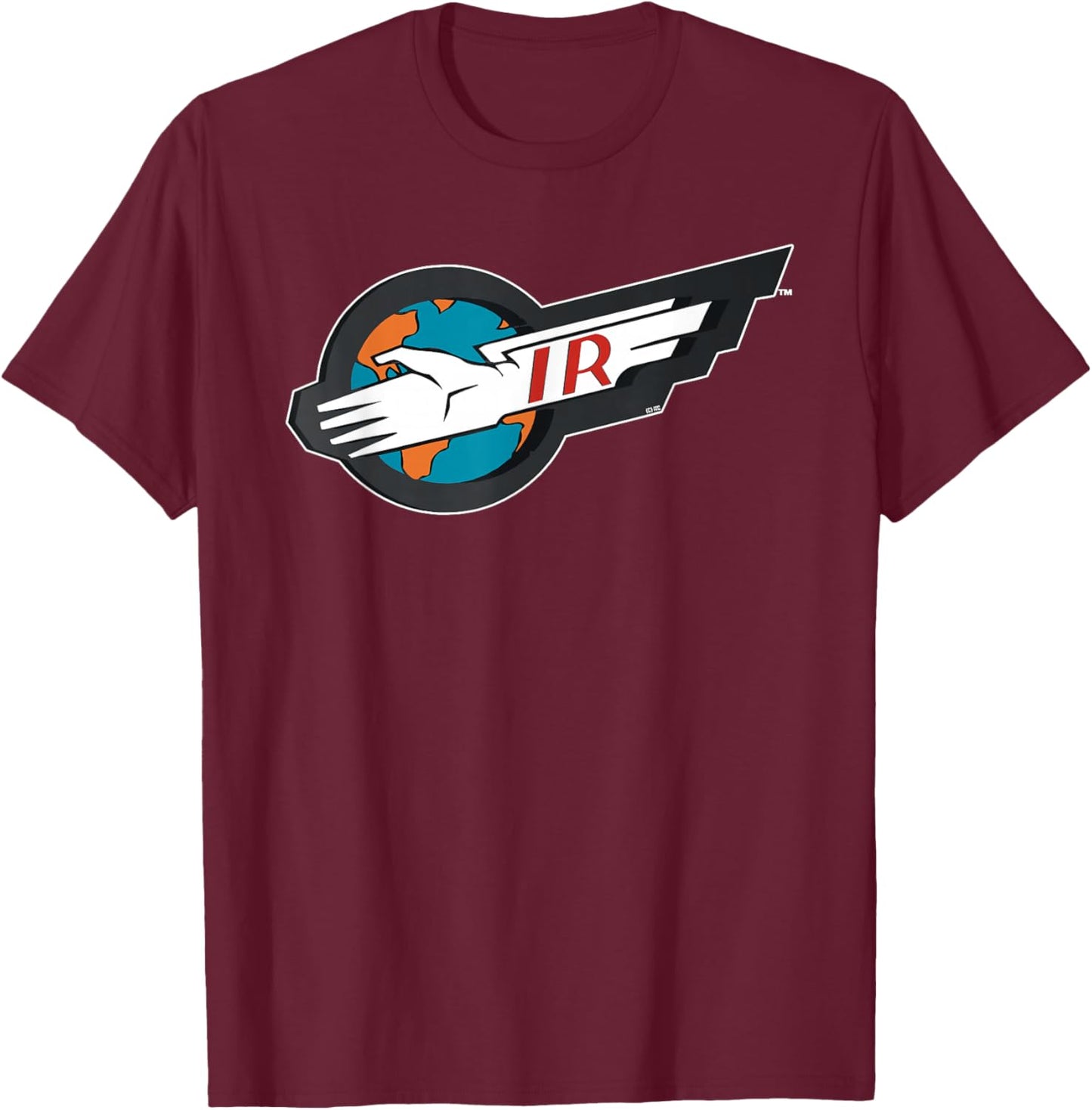 Thunderbirds International Rescue IR Logo T-Shirt - T-Shirt | Maroon