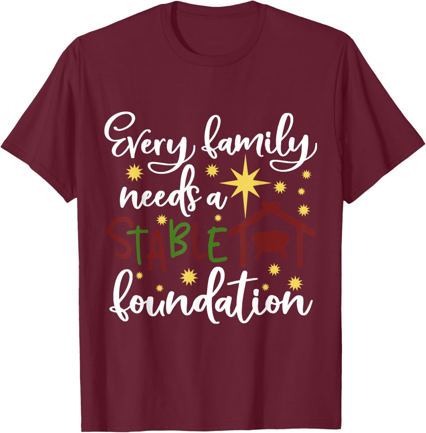 Christmas Christian Saying Religious Quote Family Xmas Gift T-Shirt - T-Shirt | Maroon