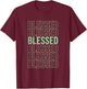 Green BLESSED Pale Light Green Color Graphic T-Shirt - T-Shirt | Maroon