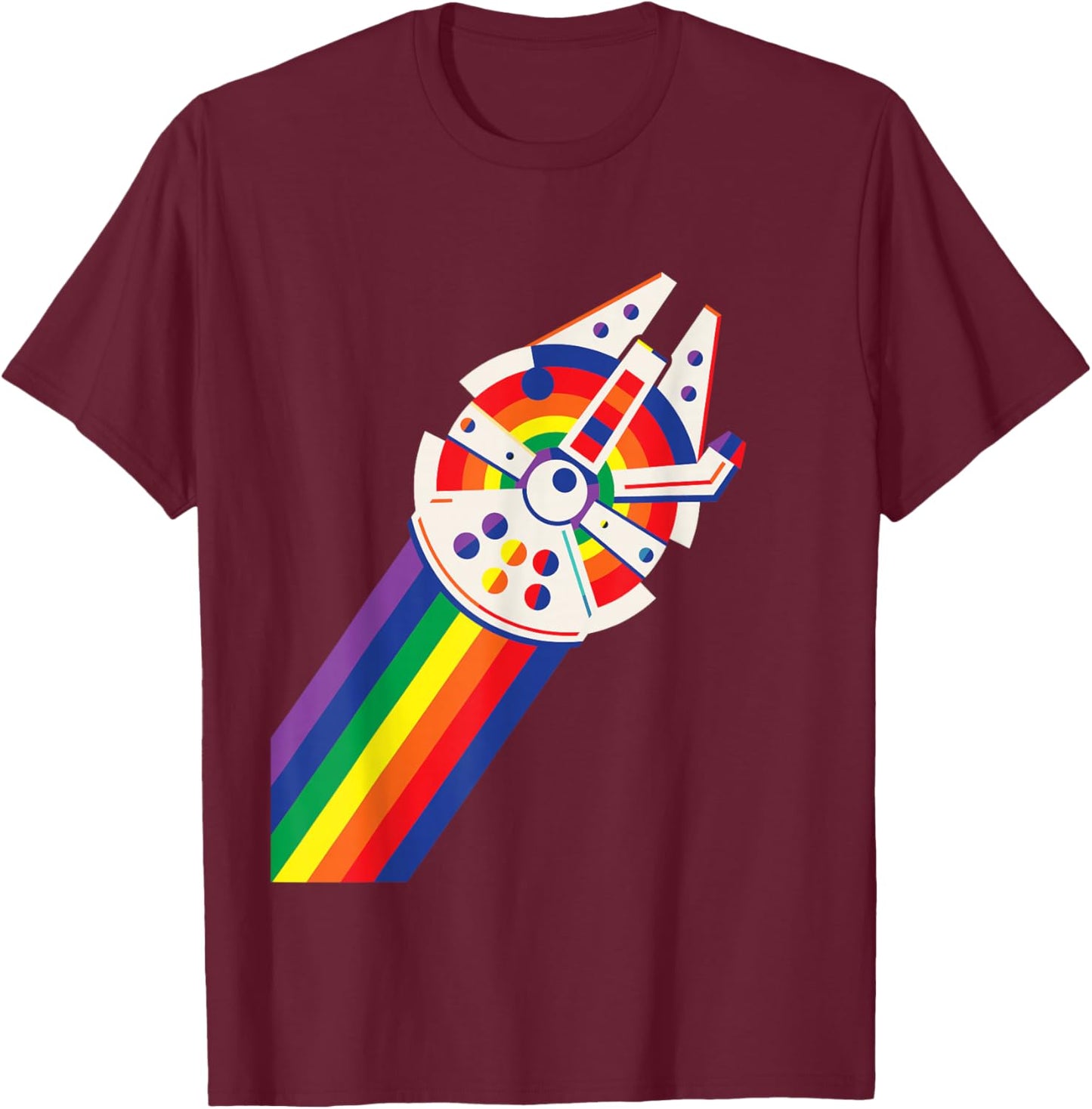 Faucon Millenium Rainbow de Star Wars T-Shirt - T-Shirt | Maroon