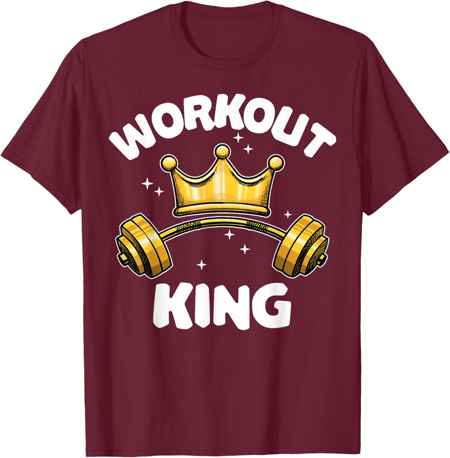 Cool Workout King Partnerlook Team Fitness Training Gym T-Shirt - T-Shirt | Maroon