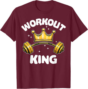 Cool Workout King Partnerlook Team Fitness Training Gym T-Shirt - T-Shirt | Maroon