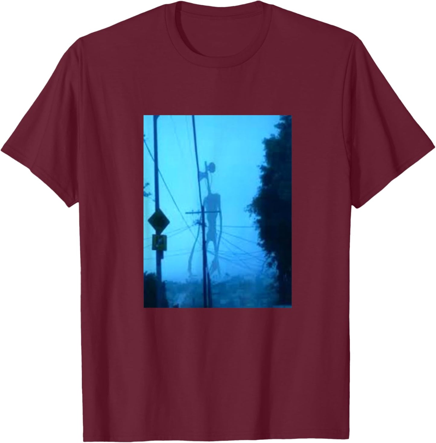 Siren Head sirenhead creepypasta horror T-Shirt - T-Shirt | Maroon