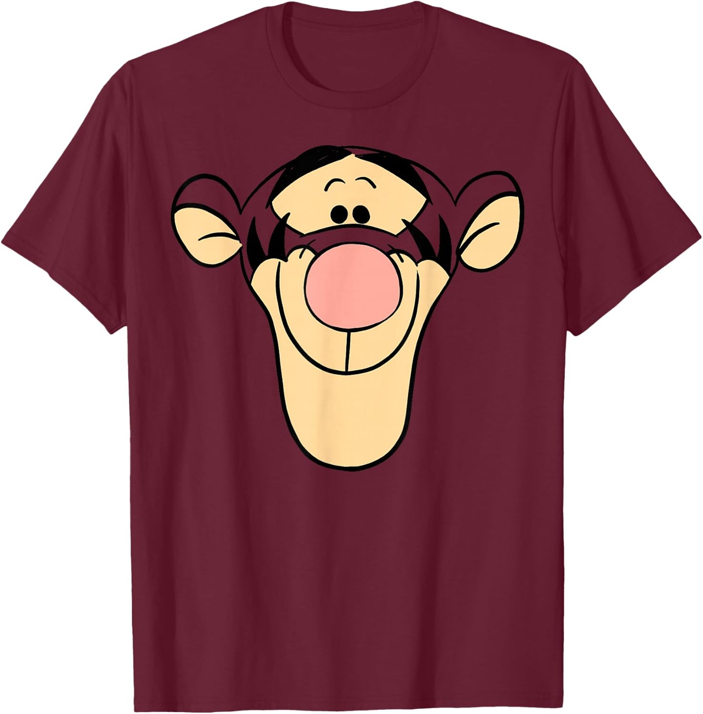 Disney Winnie The Pooh Tigger Large Face T-Shirt - T-Shirt | Maroon